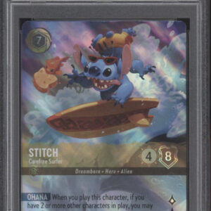 Stitch Carefree Surfer Disney Lorcana The First Chapter Enchanted #206 PSA 10
